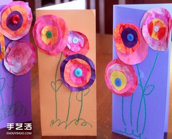 How to make Mothers Day greeting cards, Pictures of handmade Mothers Day greeting cards in Kindergarten