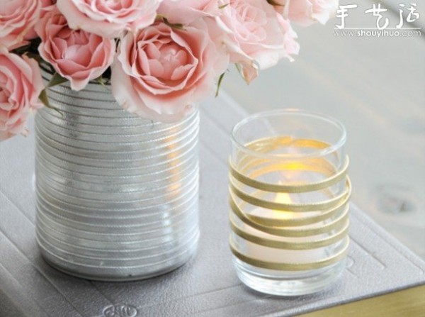 Tutorial on how to turn a simple DIY glass cup into a romantic candle cup