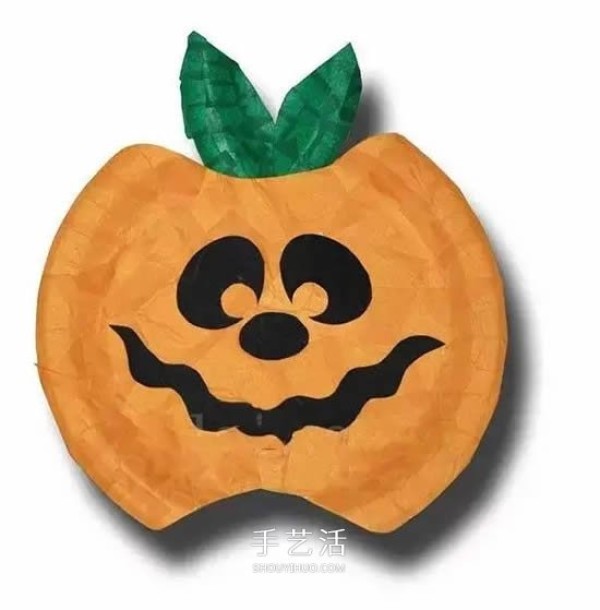 Halloween Pumpkin Monster Handmade Simple Toddler Paper Dinner Plate DIY