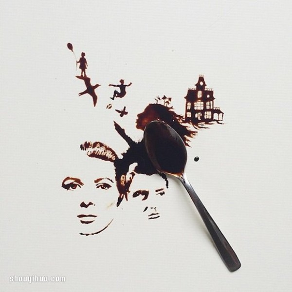 Creative Painting: Turn spilled coffee into graffiti art