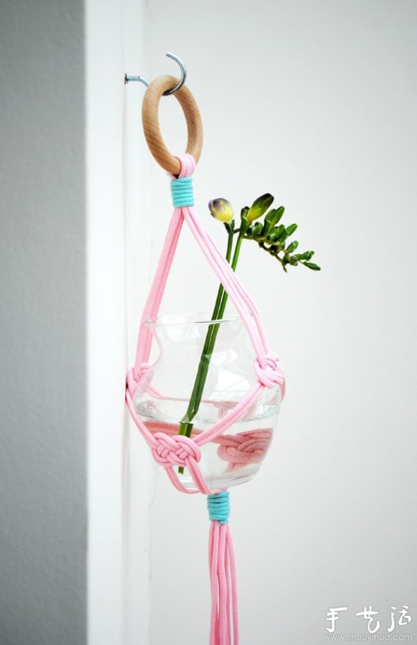 Rope Knot Creative DIY Hanging Vase Rack