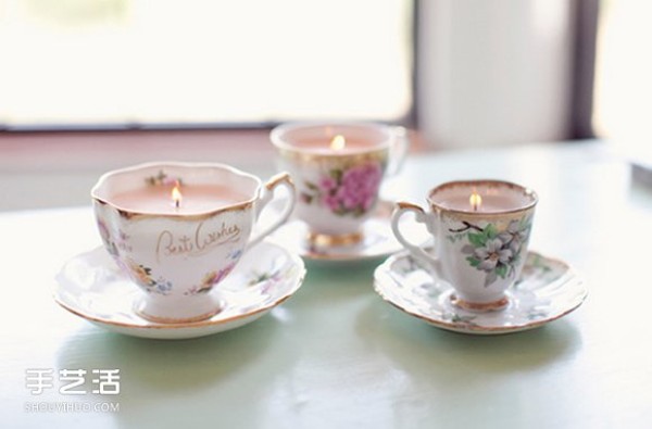 Beautiful and romantic teacup candle DIY, lighting a cup of warm candlelight