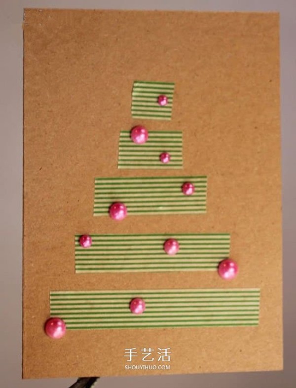 The simplest Christmas greeting card DIY to paste Christmas greeting cards using tape paper