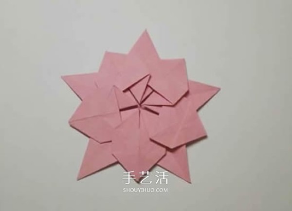 Christmas Origami Christmas Flower Illustration Steps for Folding a Flat Christmas Flower