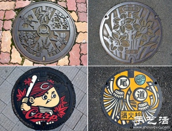 Japanese street creative manhole cover DIY design