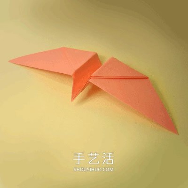 Tutorial of origami wild goose for young children, simple manual folding method of wild goose with illustrations