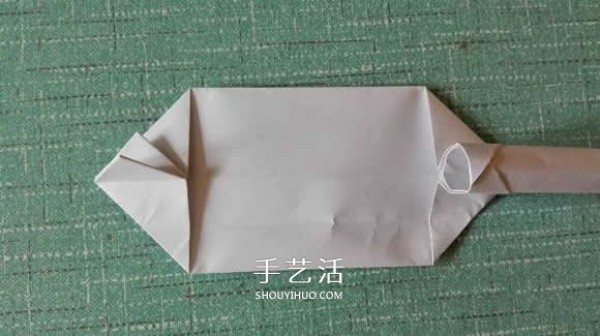 Simple modern weapon origami tutorial with illustrations of how to fold a cute little tank