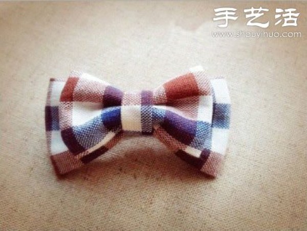 Handmade bow hairpins made of plaid cloth