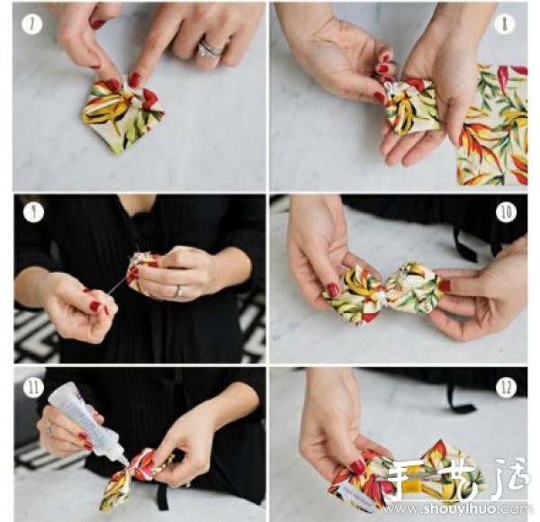 How to DIY a floral chiffon bow by simple hand