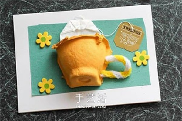 Egg trays make teapots! Cute and creative Mothers Day three-dimensional greeting card DIY