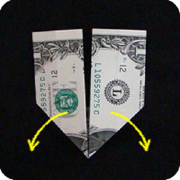 Tutorial of dollar origami ring, folding method of diamond ring with illustrations of banknotes