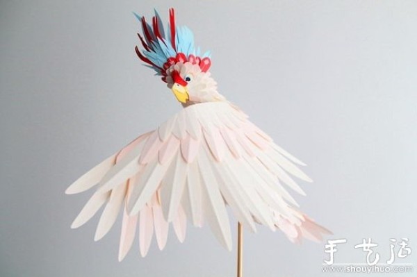 Paper art works: beautiful birds