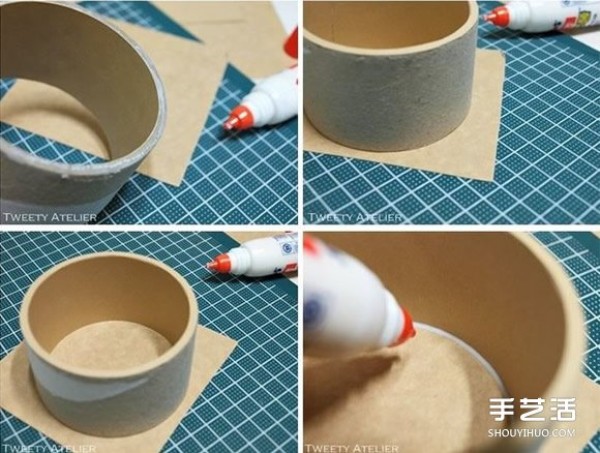 Use scotch tape and paper tube waste to make beautiful DIY storage boxes