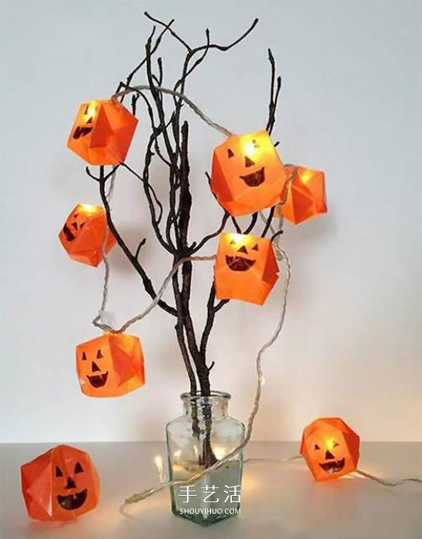 How to make origami pumpkin lanterns and DIY fun Halloween lights