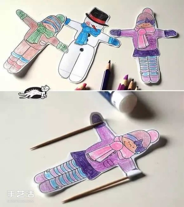  Three-dimensional skating figures to make kindergarten paper skating figures DIY