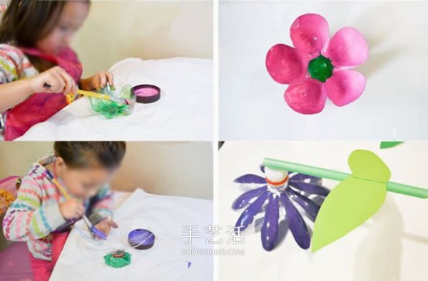 DIY using childrens beverage bottle waste to make cute plastic flowers