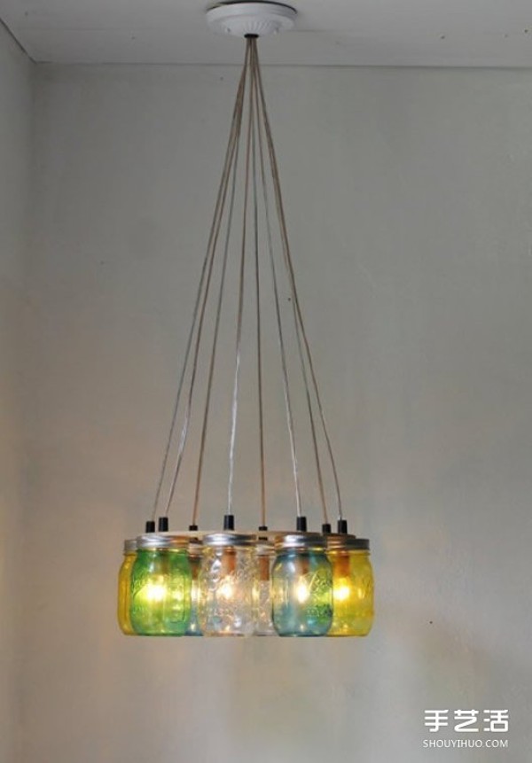 Using waste glass cans and bottles to make beautiful lighting by handmade DIY