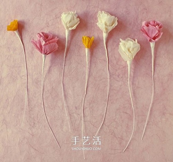 Illustration of how to fold origami crepe paper roses, simpleSingle and beautiful! 