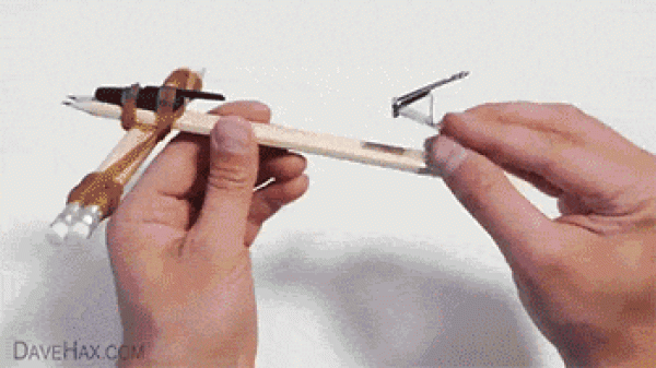 How to make a toy crossbow. Illustration of how to make a childrens toy crossbow