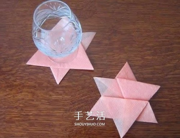 How to fold a handmade six-pointed star coaster, how to fold a simple star coaster