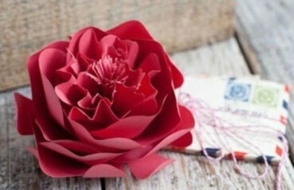 How to make beautiful red flowers, use cardboard to make illustrations