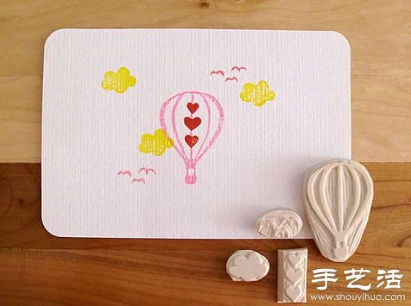 Fresh and elegant handmade rubber stamp works