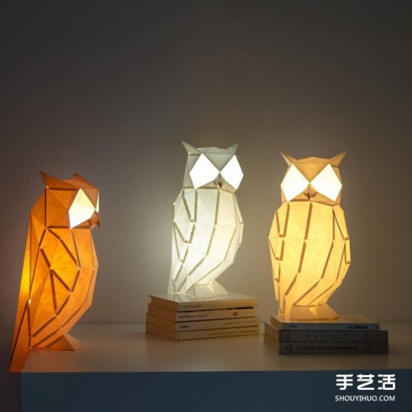 Paper mache animal lamps inspired by origami art that you can assemble yourself