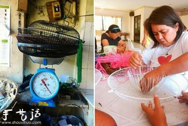 Handmade lamps made from old fans are both environmentally friendly and can increase income