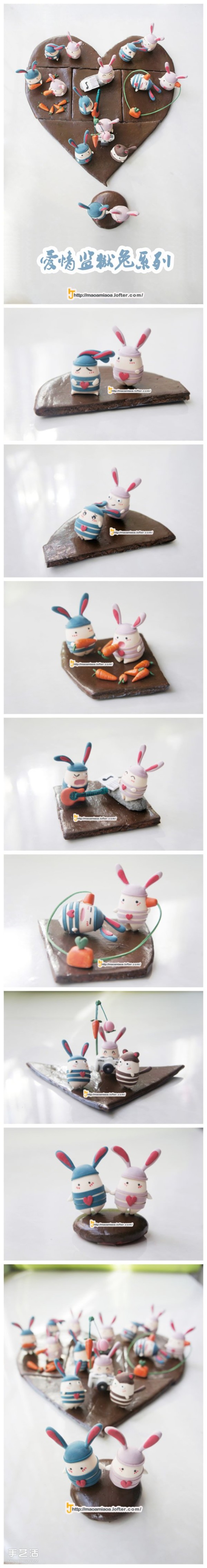 Cute bunny doll clay DIY love prison rabbit clay production