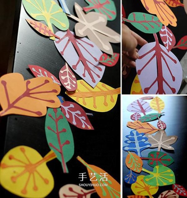 Simple leaf decorative paintings to make, childrens cardboard treesHow to make leaf paintings