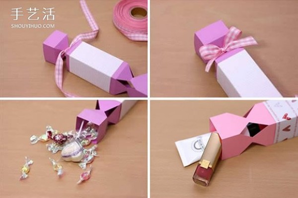 A creative folding method for making a good-looking candy gift box with an unfolded picture