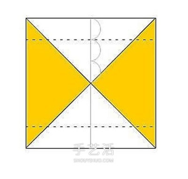 How to fold a square box by hand, square carton origami illustration