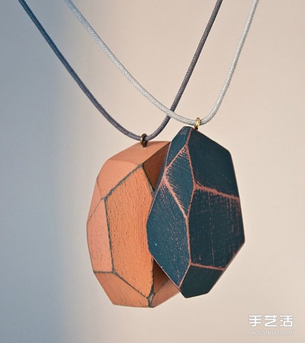 Cut polyhedrons out of wood blocks and DIY fashion necklace pendants