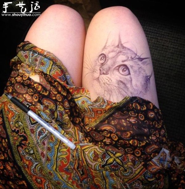 Creative Graffiti on Beautiful Girls Thigh