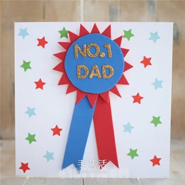 Dad, you are the best! Creative Fathers Day medal greeting card handmade