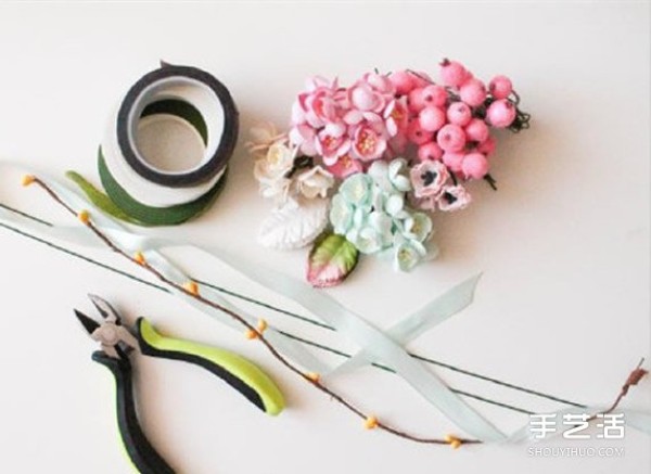 Bridal garland DIY making method, homemade garland headdress illustrated tutorial