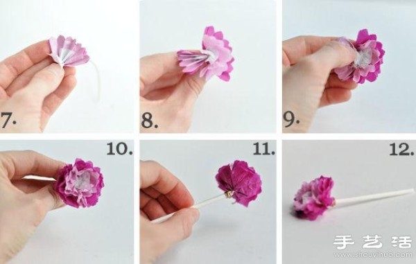 How to make small fresh handmade paper flowers with wrinkled paper + copper wire + straws