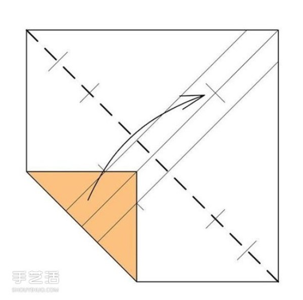 Illustration of the folding method of the origami sofa chair and the folding steps of the handmade sofa chair