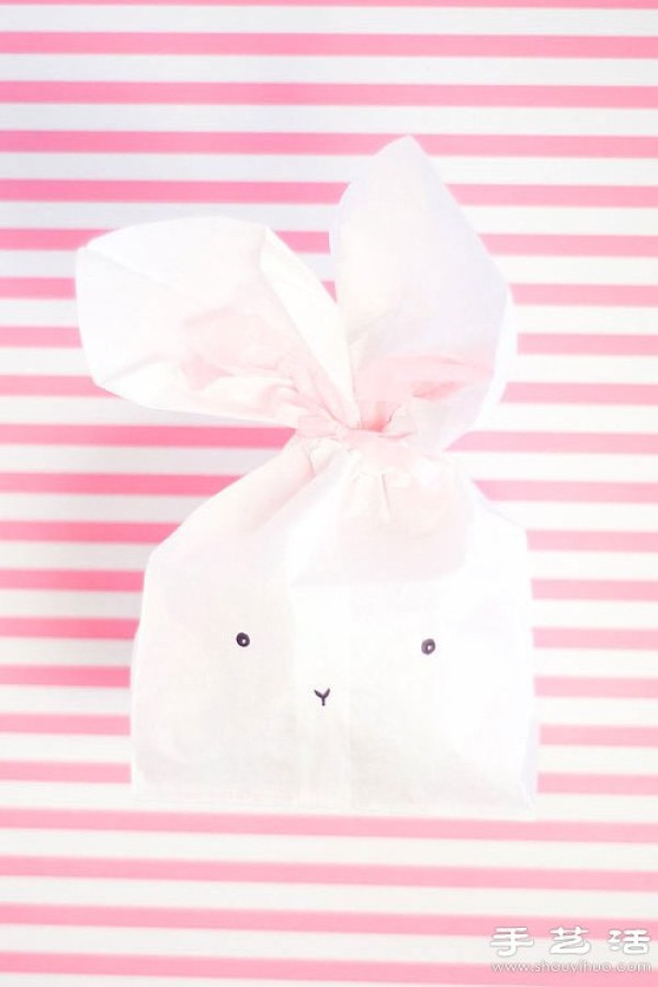 DIY production method of super cute rabbit gift packaging bag