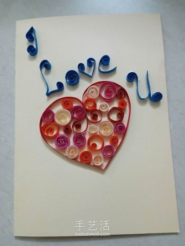 Illustrated tutorial on how to make your own quilled paper Valentines Day cards