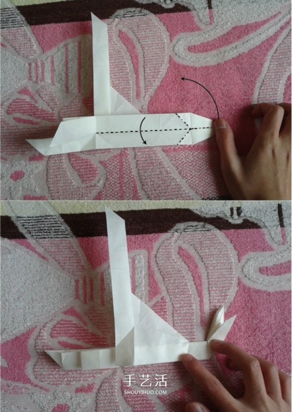 Victors folding method illustrates the steps of a complex origami passenger plane