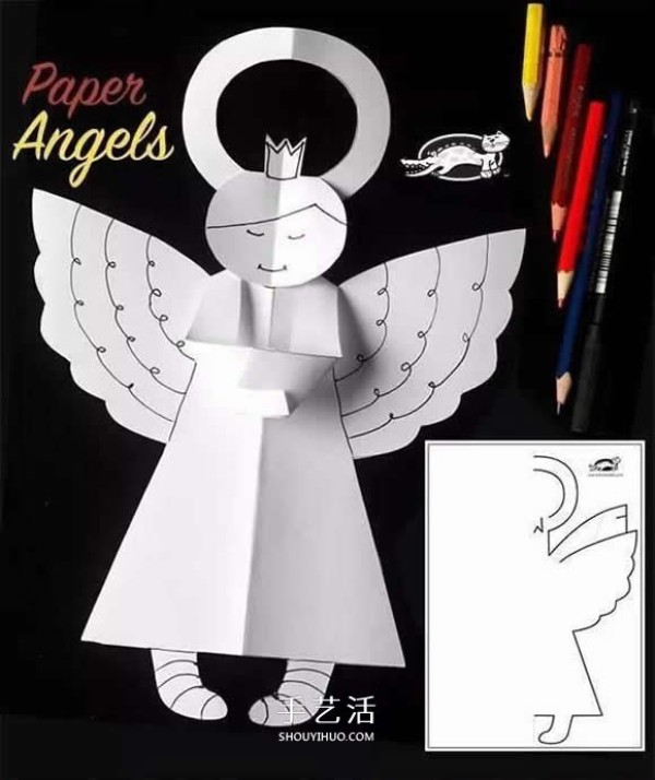 Cute Angel Ornament Paper-cutting Method for Kindergarten Angel Handmade