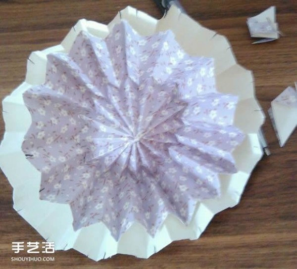 DIY oil-paper umbrella making tutorial, folding illustration of mini oil-paper umbrella