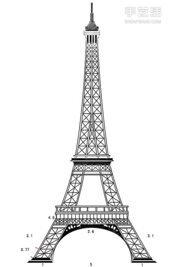 A detailed illustrated tutorial on making a model of the Eiffel Tower using chopsticks and bamboo skewers