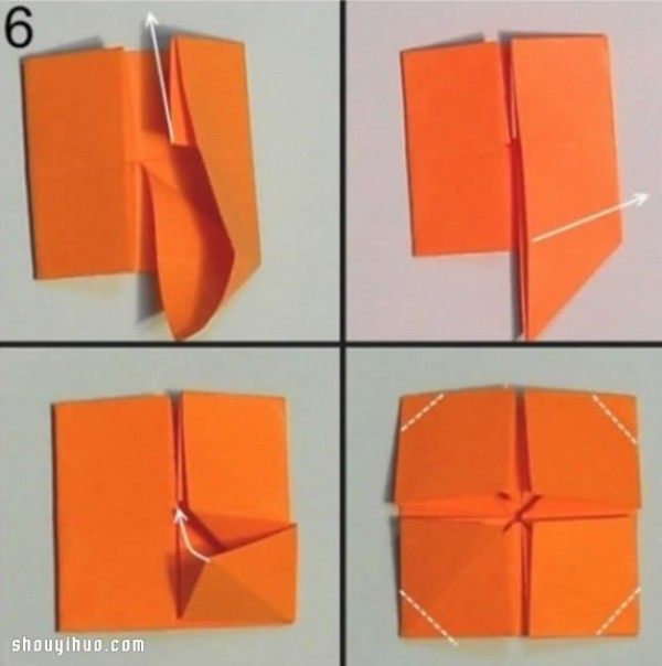 Illustrated tutorial on how to fold origami sunflowers with small yellow flowers in full bloom