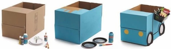 Picture of how to make a toy fish tank and use paper boxes to make a small fish tank with your own hands