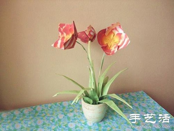 Handmade beautiful paper flower pots