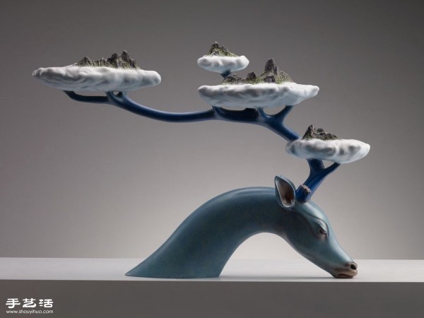 Surreal animal sculptures containing vitality