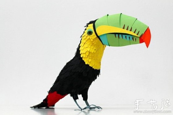 Paper art works: beautiful birds