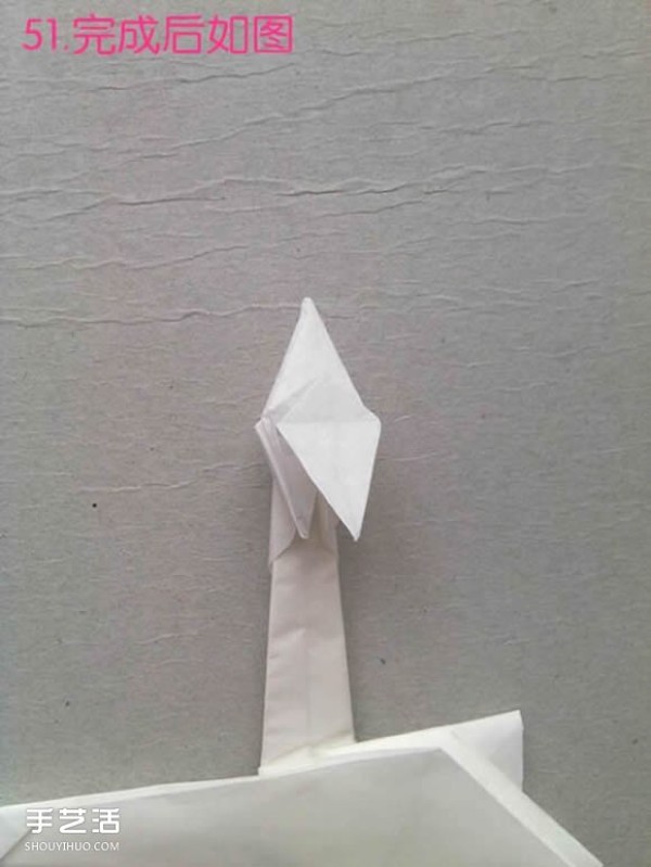 How to fold paper egrets with detailed illustrations of steps for folding three-dimensional egrets